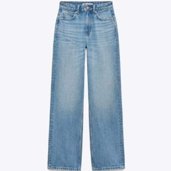 Zara - High Waist Long Length Regular Fit Jeans - 30 (US 10) - Light Blue - Picture 1 of 1